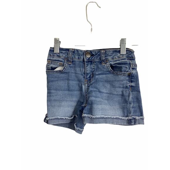 Justice Girls Medium Wash Blue Denim Jean Shorts Kid's Youth Size 8 - Picture 1 of 7